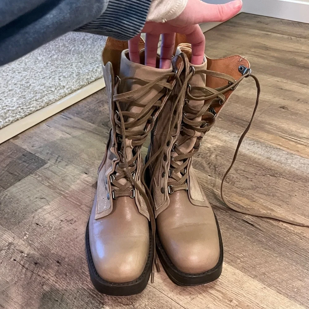Free People We The Free Jesse Lace Up Boots, Size 8 - Picture 10 of 10